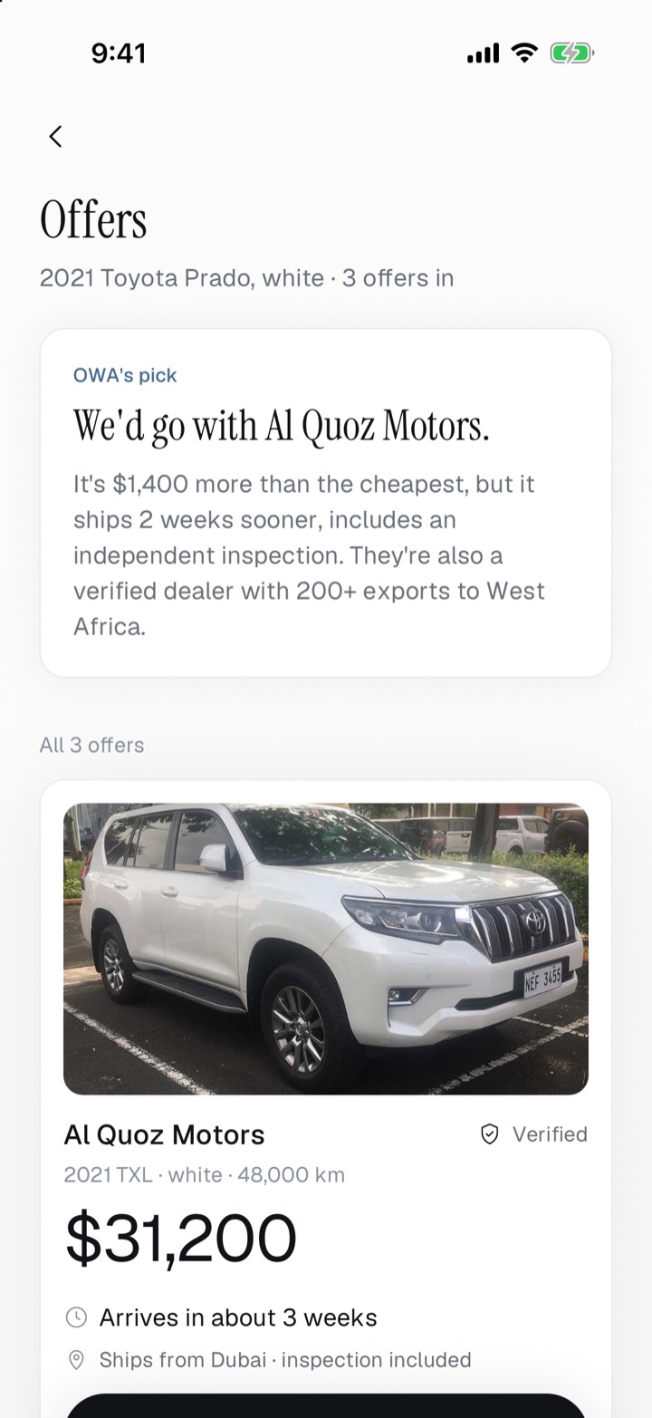OWA's pick among three dealer offers for a 2021 Toyota Prado