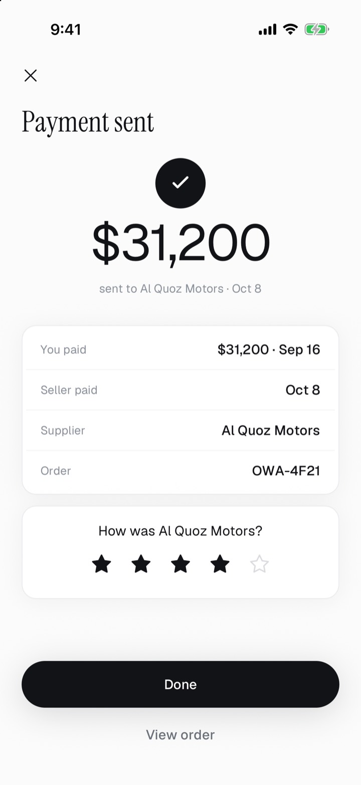 Payment released